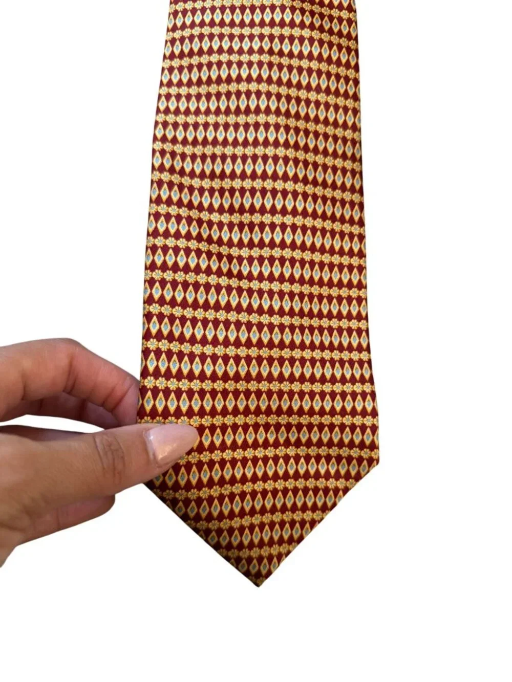 BURBERRYS Men's Vintage Yellow Red Neck Tie